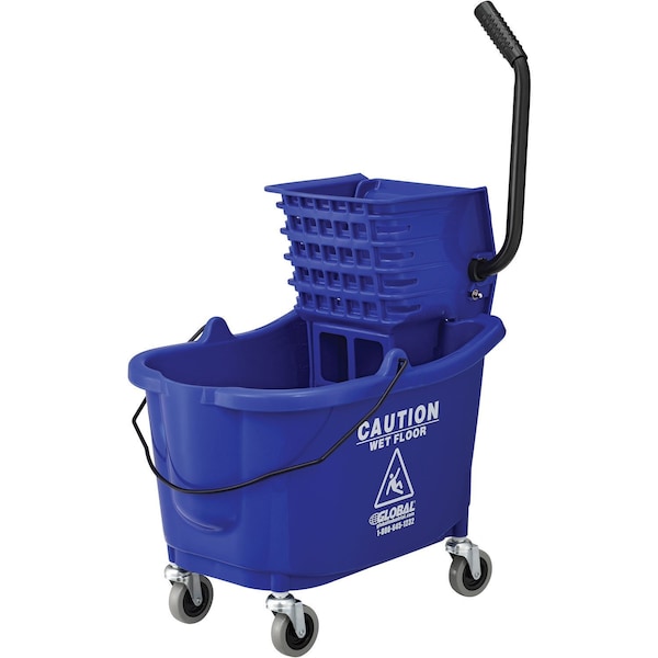 Global Industrial Mop Bucket and Wringer Combination, Blue, Plastic 260594BL - main